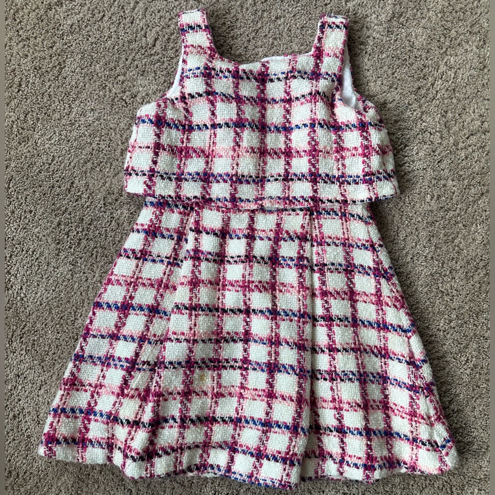 Janie and Jack girls pink tweed dress